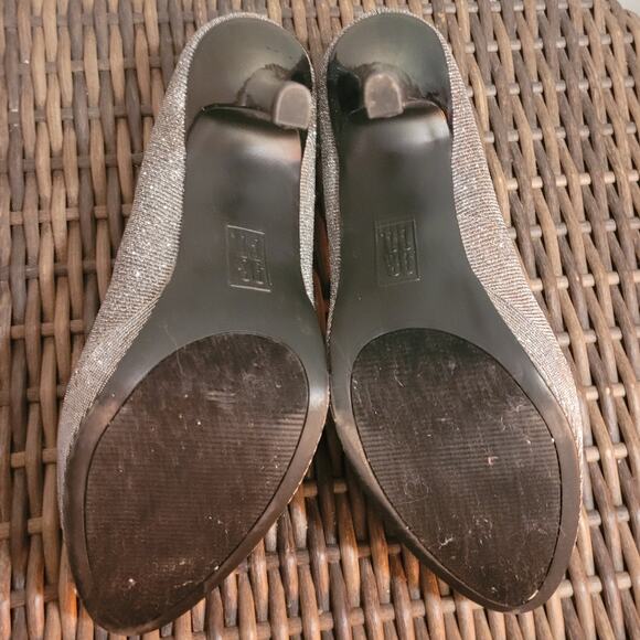 9 & CO JJWildLove Womens Silver Glitter Platform Stiletto High Heels Sz 10 Sexy - Picture 4 of 10